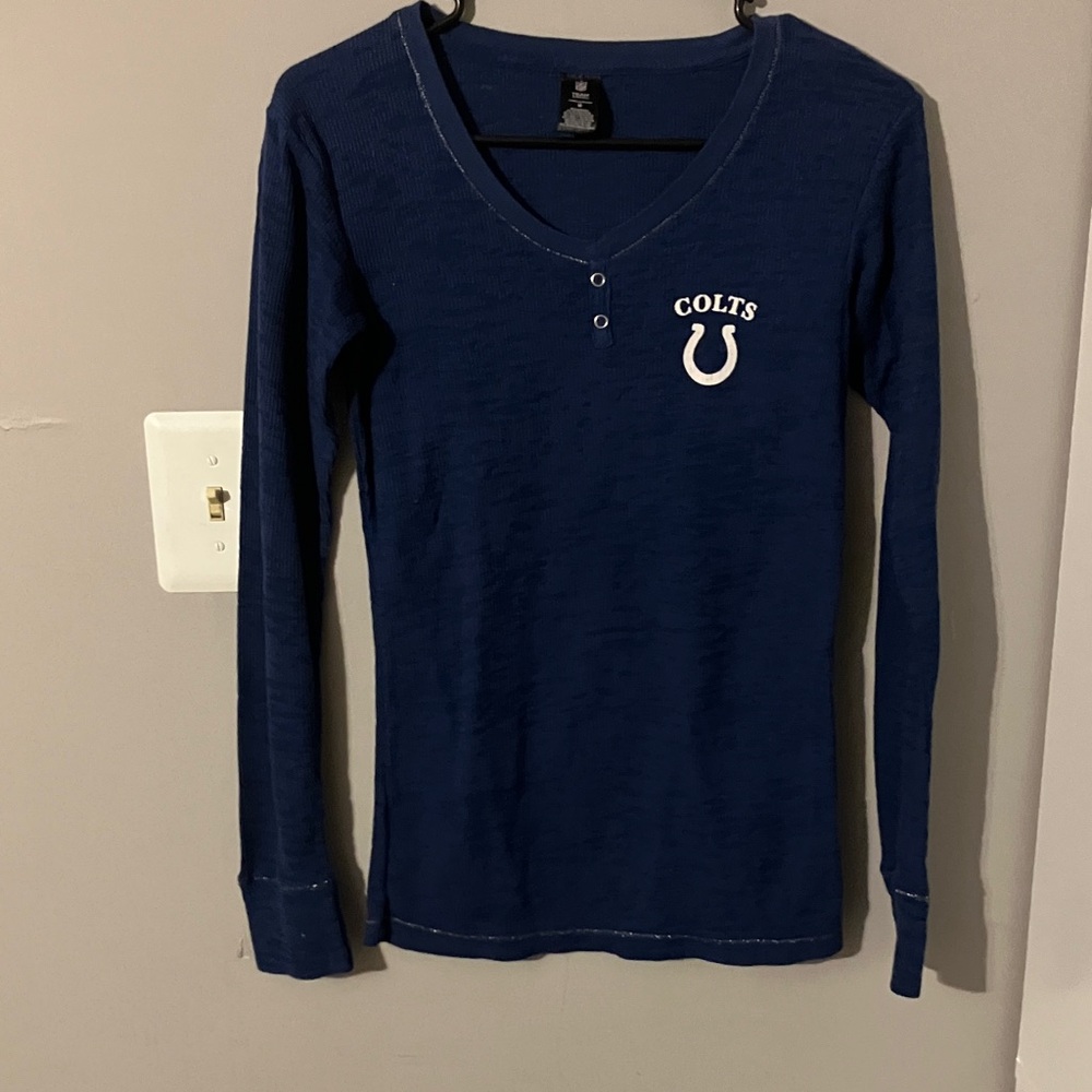 Blue Colts Long Sleeve Blue Shirt NFL Sz M